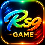 RS9 Game fantasy cricket app logo with colorful RS9 text on a black background